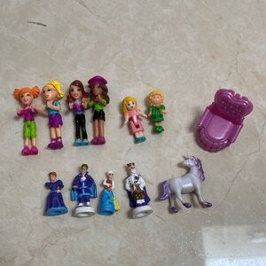 Vintage Lit of 90’s Polly World Pocket Dolls Cinderella Castle Dream World Etc